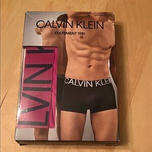 Calvin Klein Statement 1981 Black and Pink Boxer Briefs